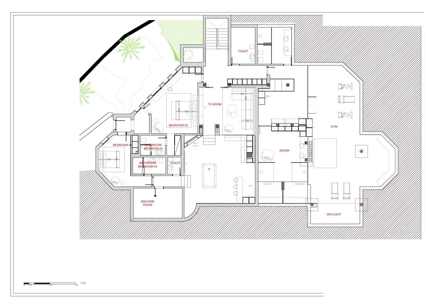 Extended basement plan