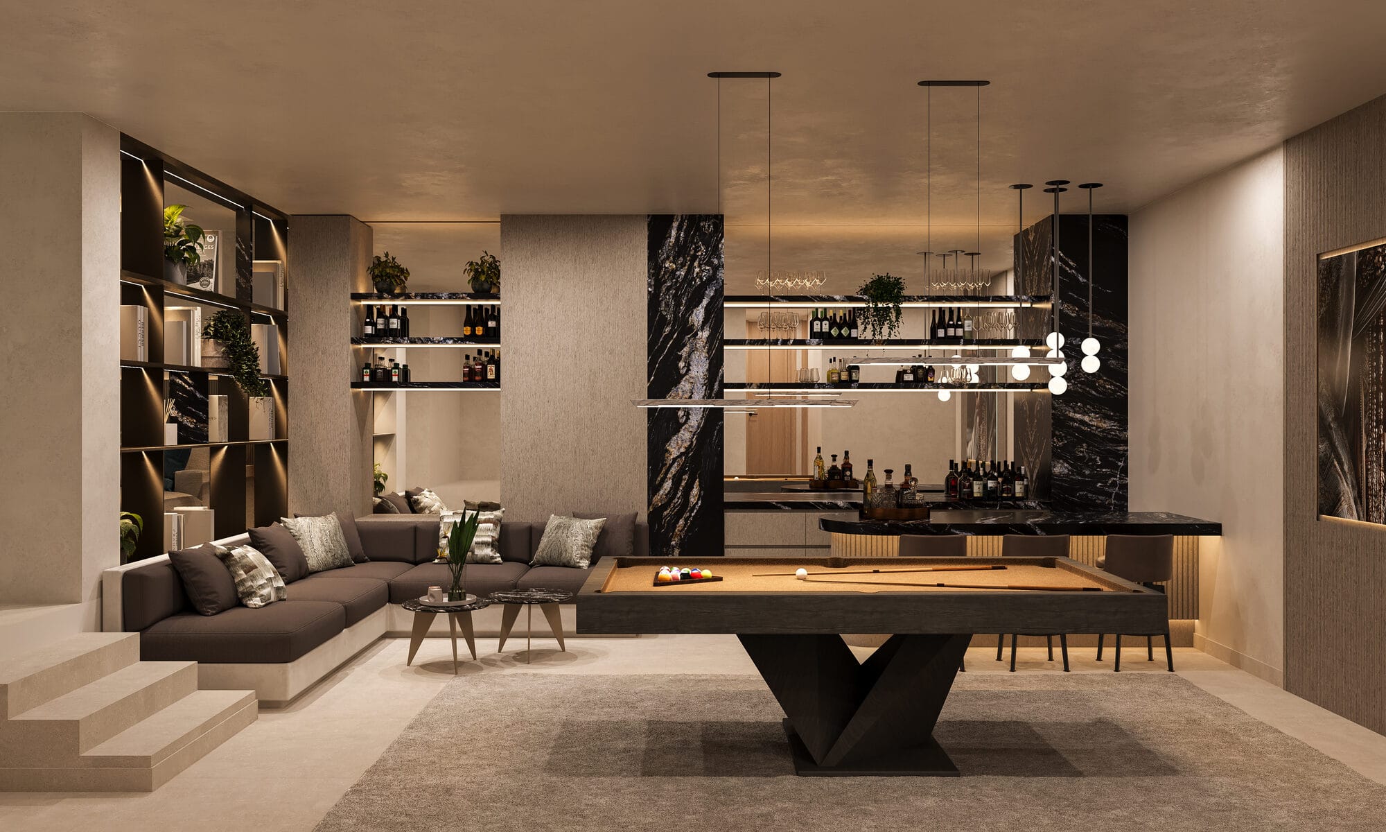 Bar and billiards