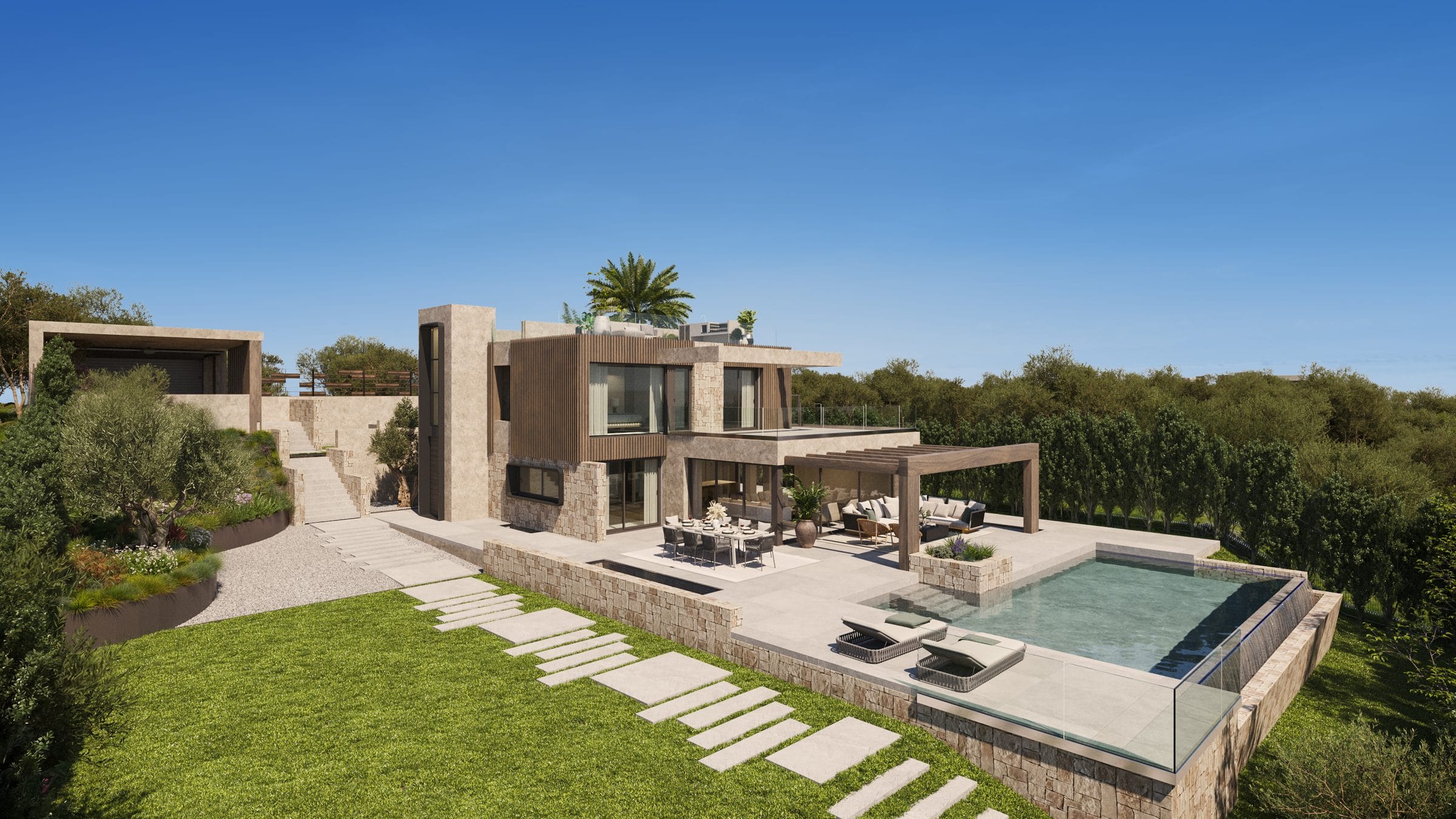 After, the finished villa