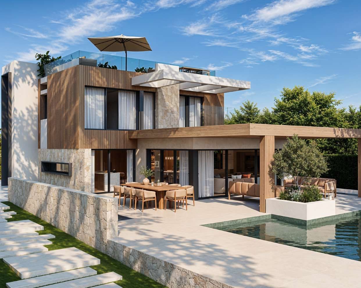 Exterior and pool